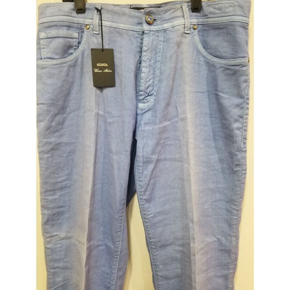 Cesare Attolini Men's-Stretch Slim 5-Pocket Blue Pants Size 32-New With Tags.